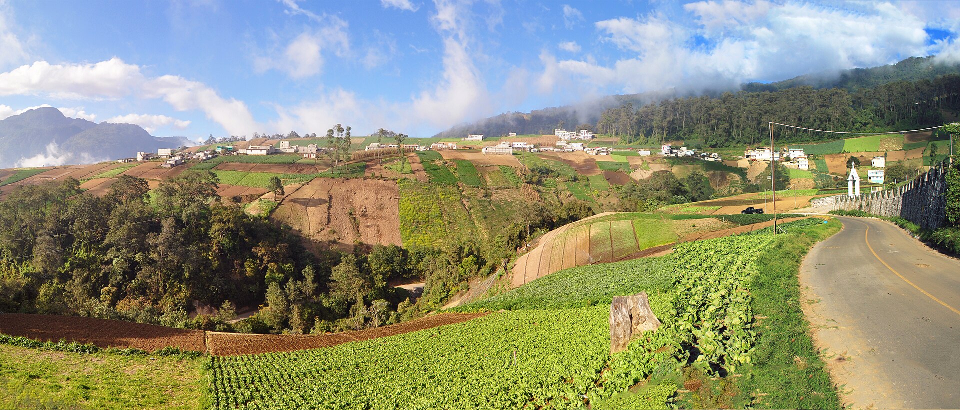 Campos agrícolas del altiplano de Quetzaltenango, Guatemala